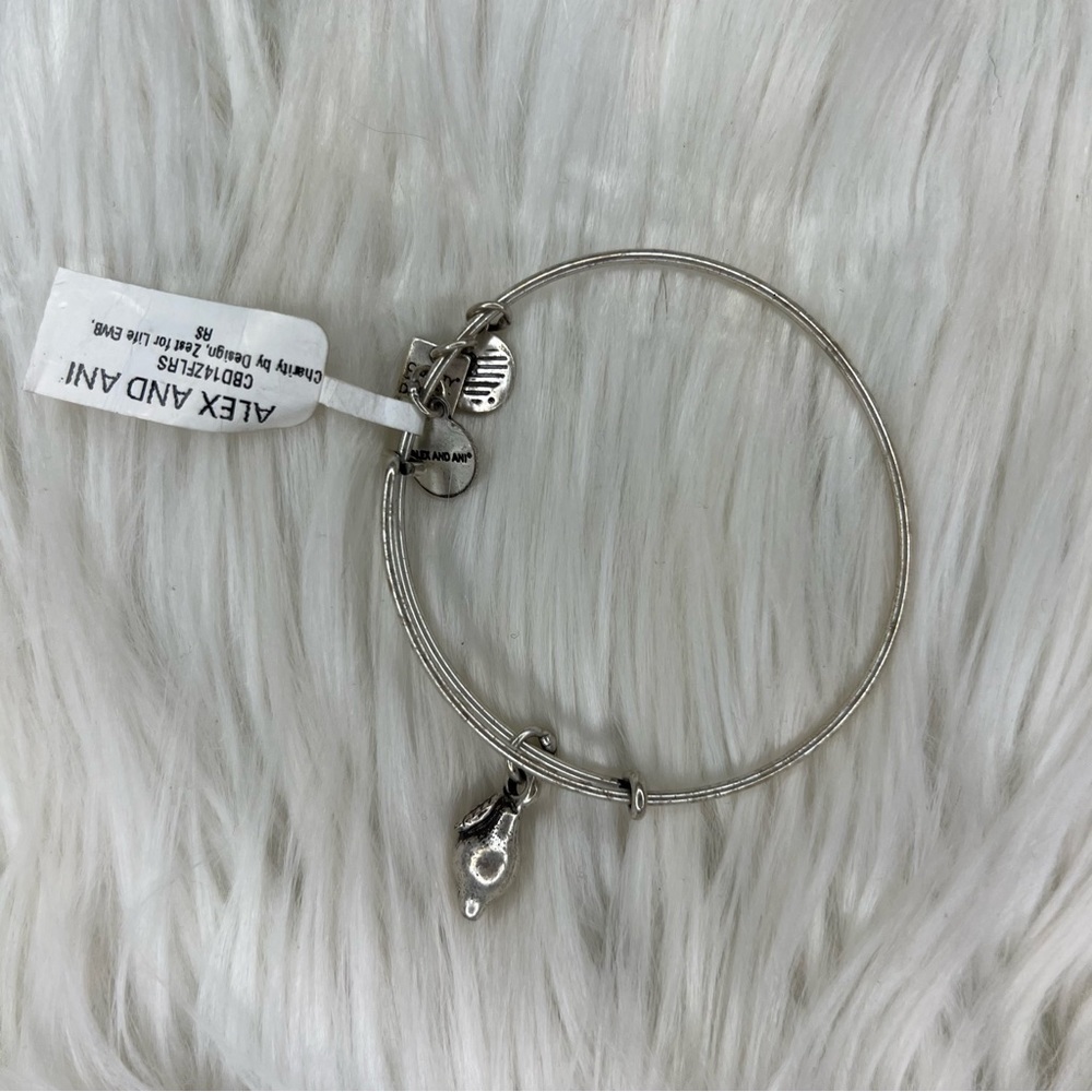 Alex and Ani Zest of Life Lemon Rafaelian Silver Charm Bangle Bracelet